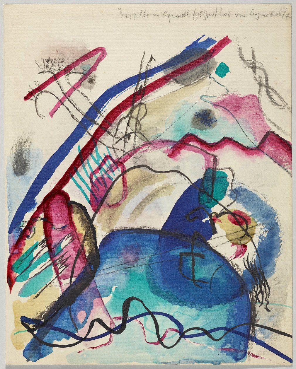 Szkic do „Obrazu z białą ramką” autorstwa Wassily Kandinsky
