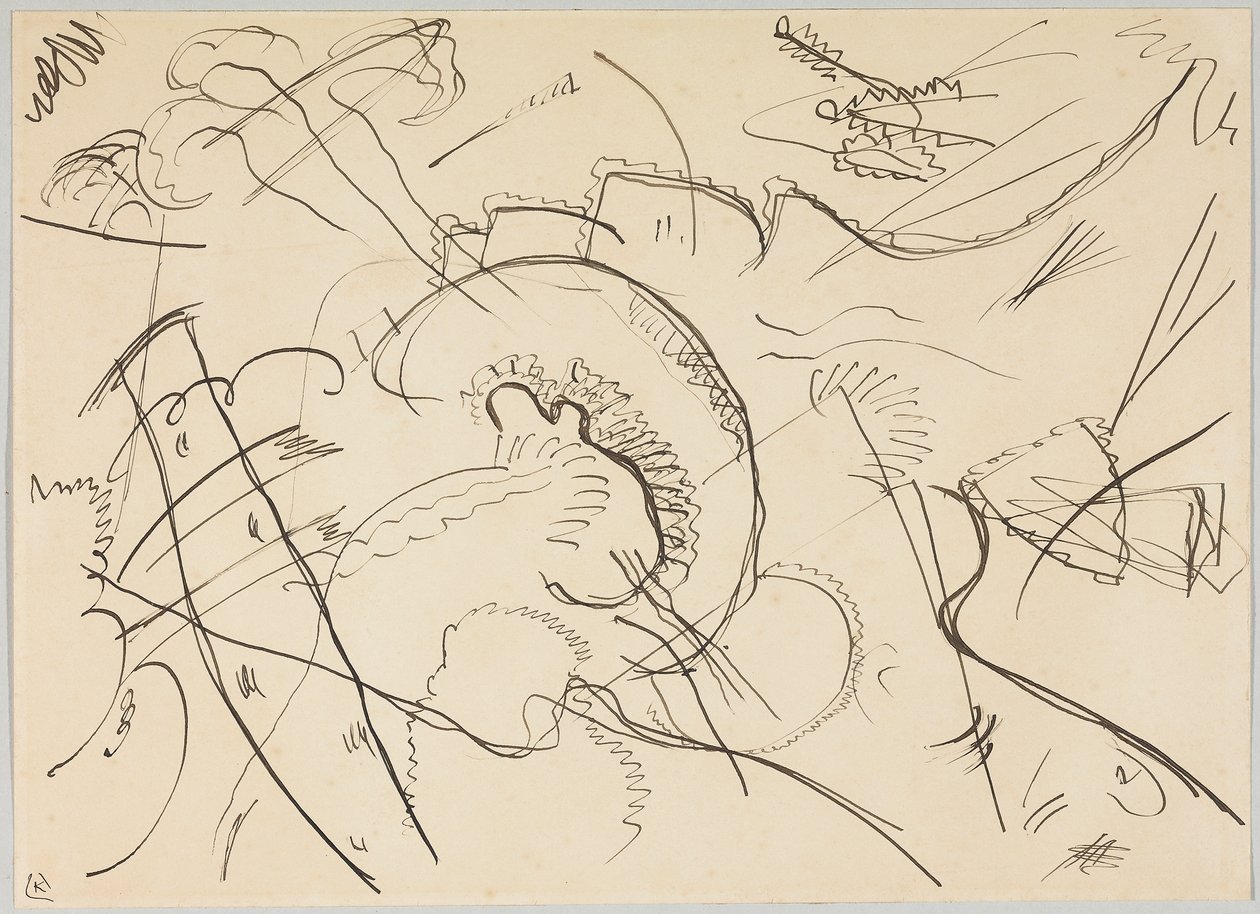 Szkic do „Obrazu z białą ramką” autorstwa Wassily Kandinsky