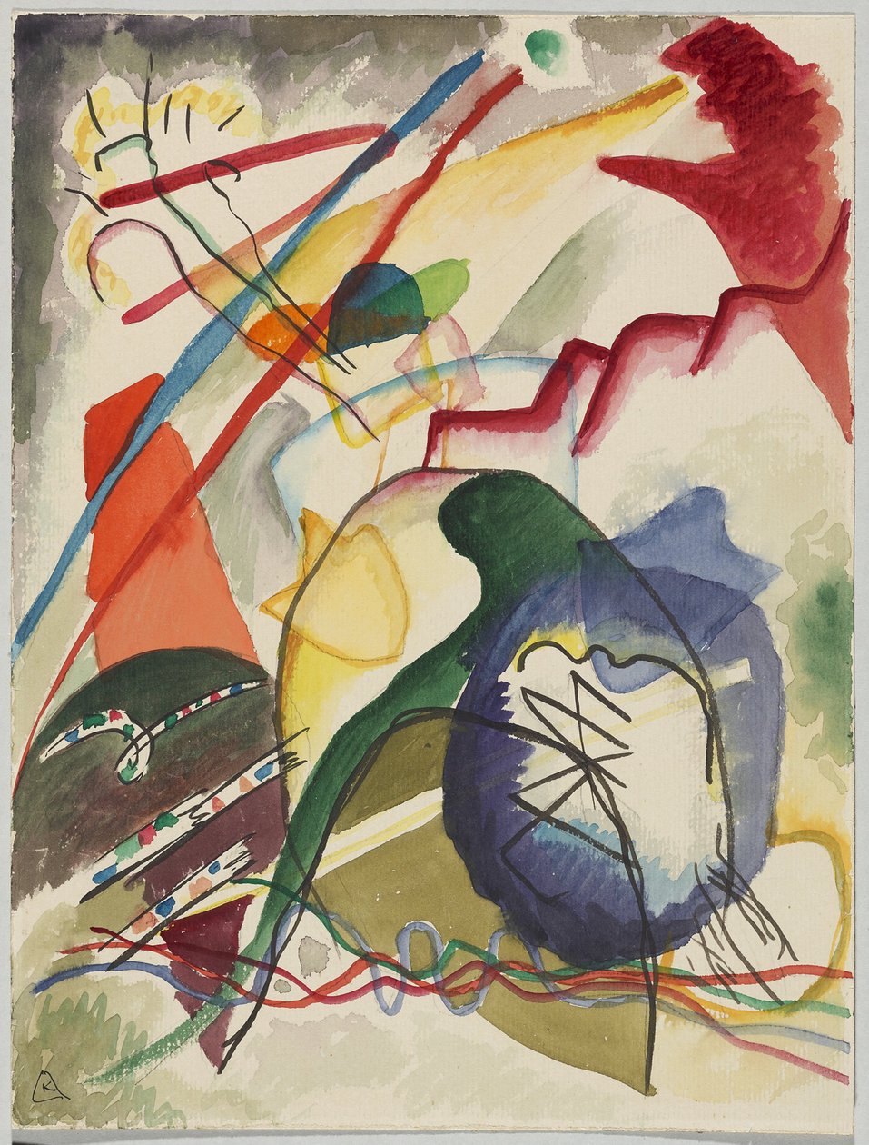 Szkic do „Obrazu z białą ramką” autorstwa Wassily Kandinsky