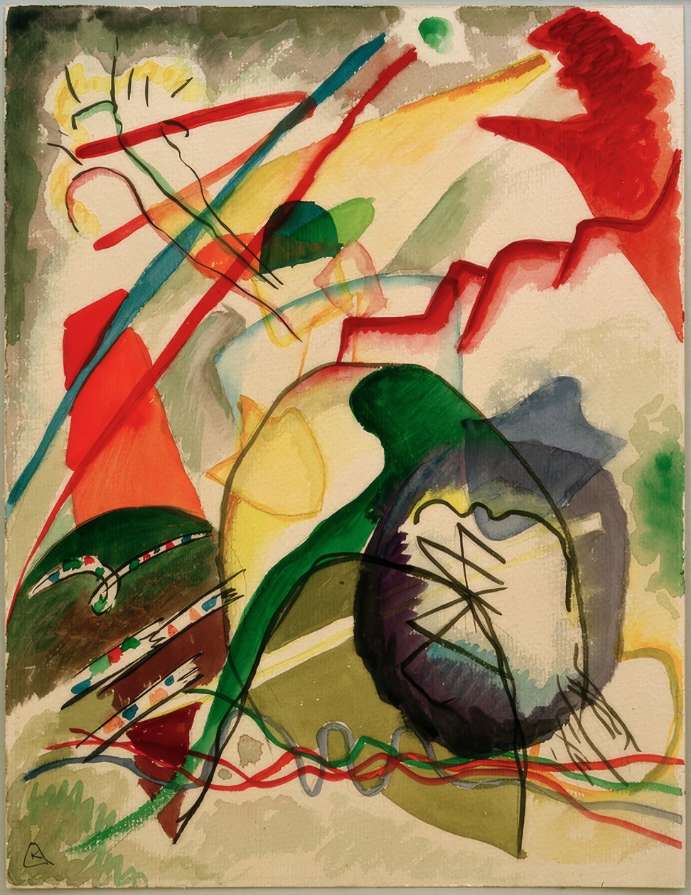 Szkic do obrazu z białą obwódką autorstwa Wassily Kandinsky