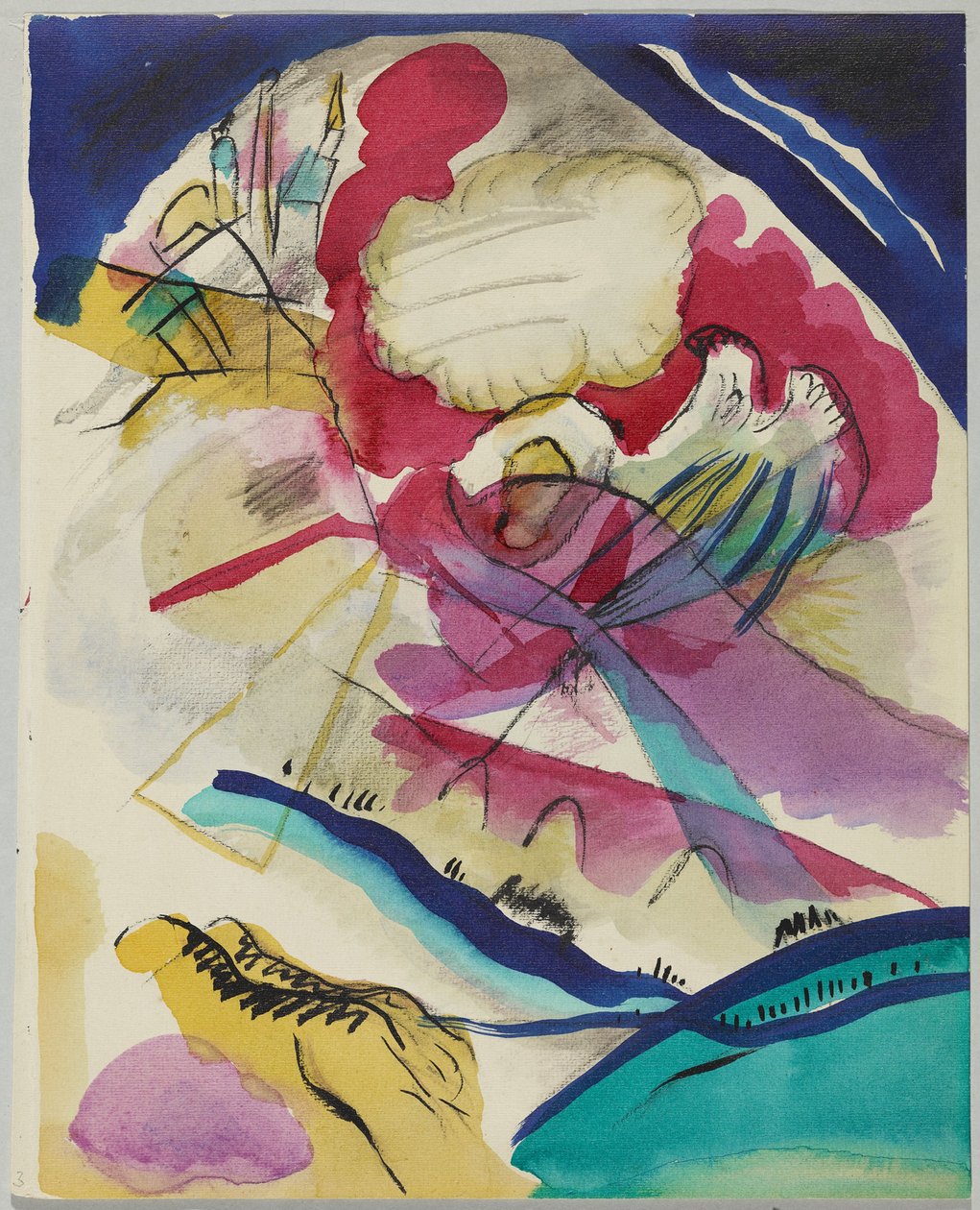 Szkic do „Obrazu z białymi liniami” autorstwa Wassily Kandinsky