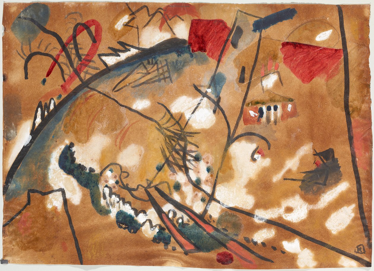 Szkic do „Improwizacji 24 (Trojka II)” autorstwa Wassily Kandinsky