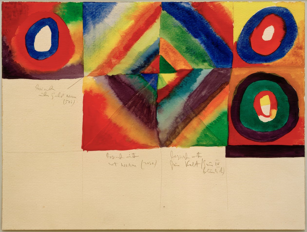 Studia kolorystyczne, (ze szczegółami techniki malarskiej) autorstwa Wassily Kandinsky