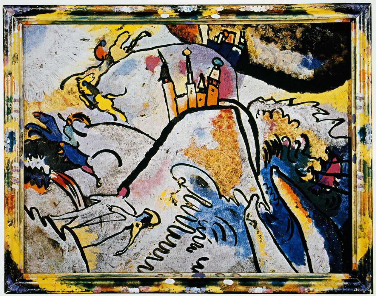Malowanie na szkle ze słońcem (Małe przyjemności) autorstwa Wassily Kandinsky