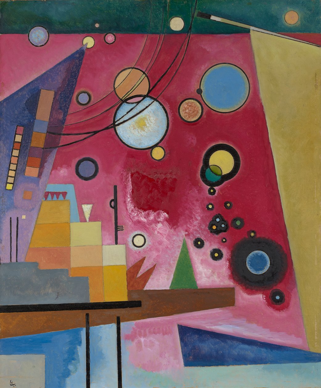 Ciężka czerwień, 1924 (olej na tekturze) autorstwa Wassily Kandinsky