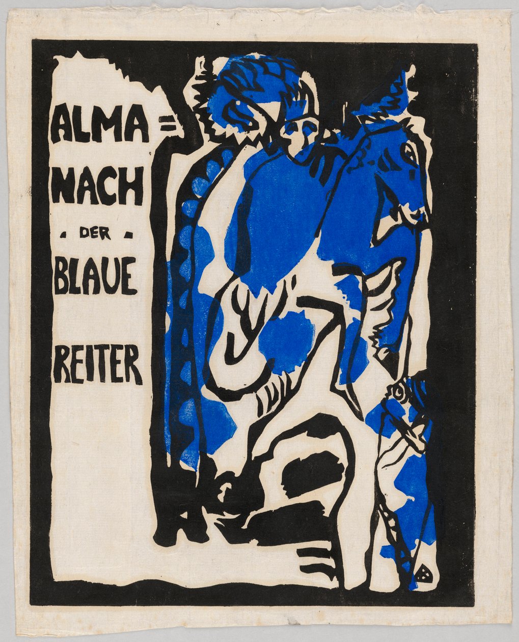 Drzeworyt do almanachu „Der Blaue Reiter” autorstwa Wassily Kandinsky