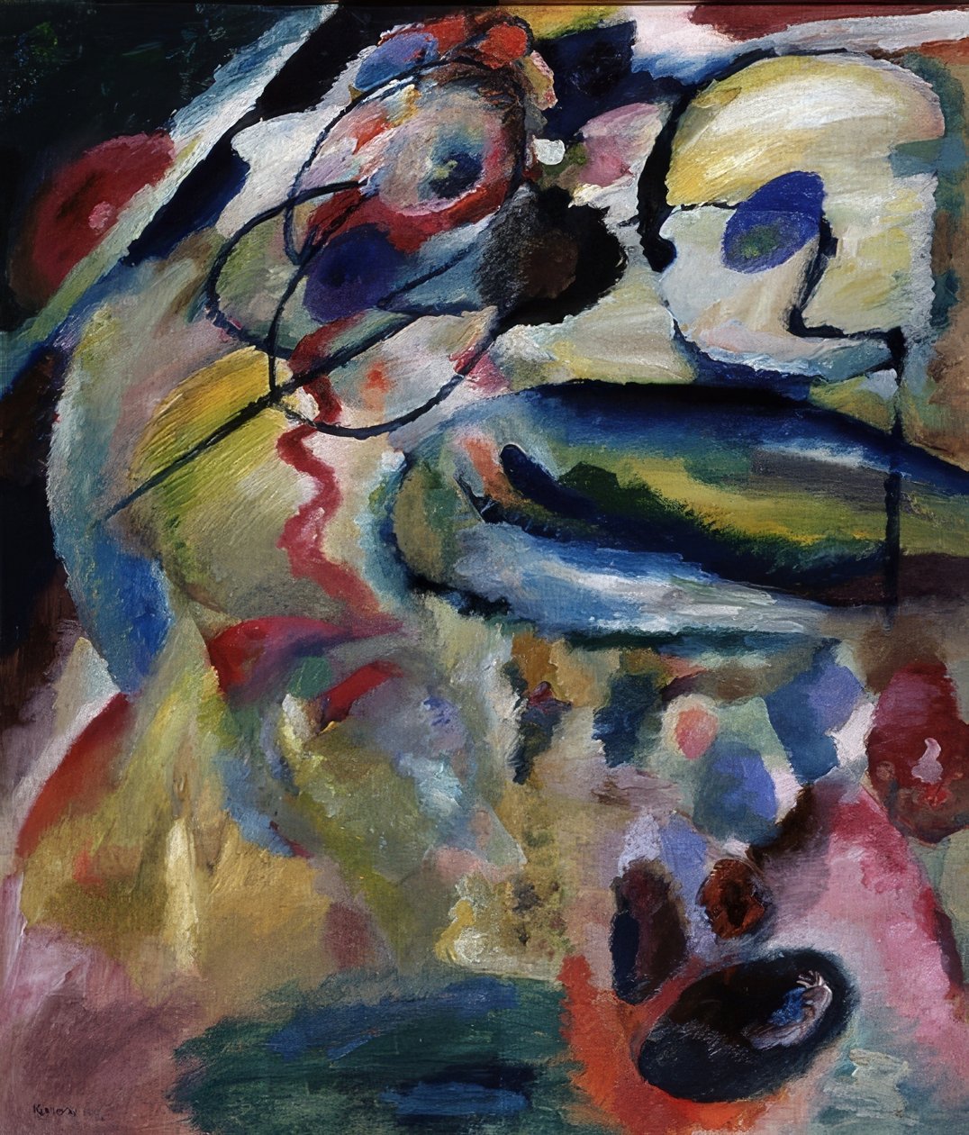 Kompozycja z okręgiem. 1911 autorstwa Wassily Kandinsky