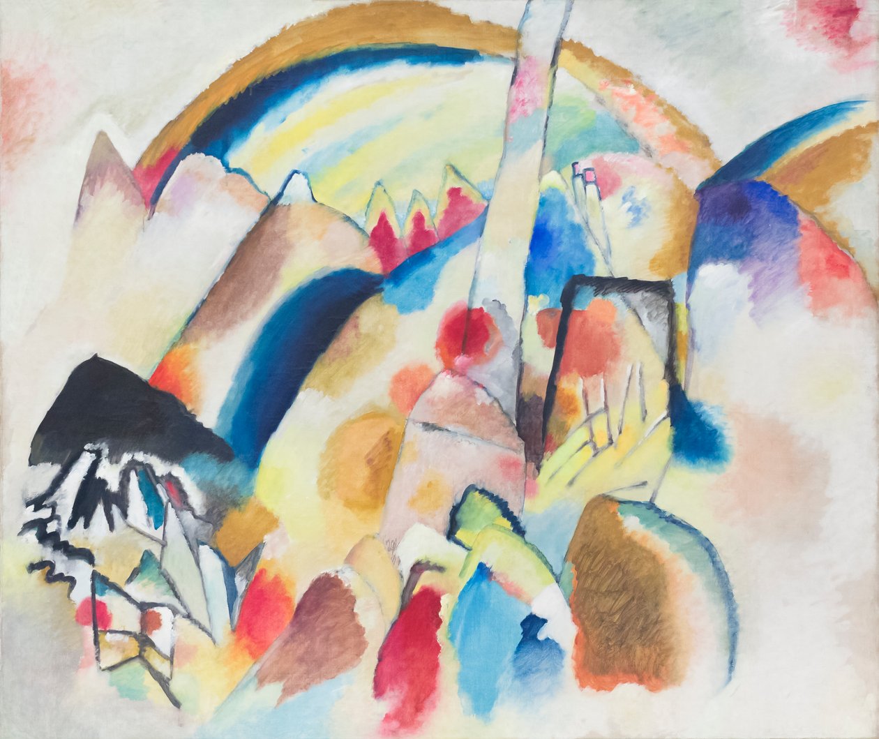 Krajobraz z czerwonymi plamami, nr 2 autorstwa Wassily Kandinsky