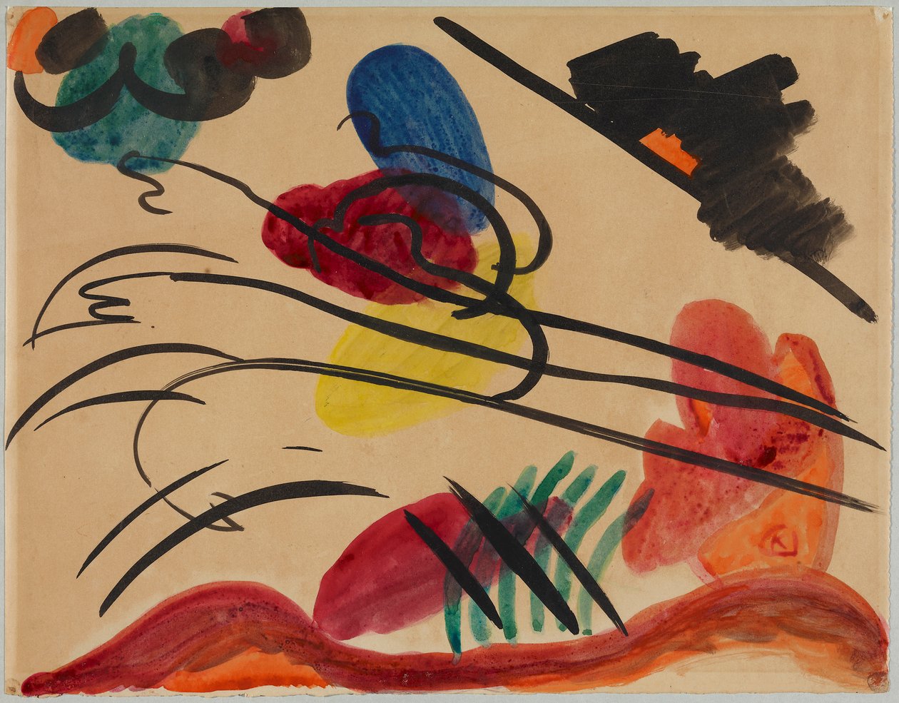 Z trzema jeźdźcami autorstwa Wassily Kandinsky