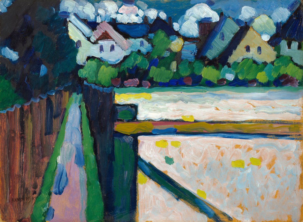 Murnau - chodnik i domy autorstwa Wassily Kandinsky
