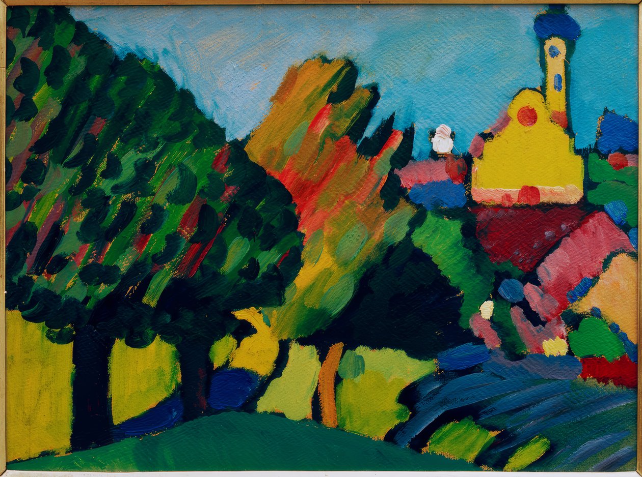 Murnau - Jesienny krajobraz z kościołem autorstwa Wassily Kandinsky
