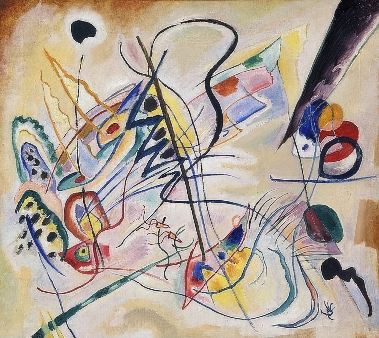 Uwertura muzyczna, Violet Wedge. 1919 autorstwa Wassily Kandinsky
