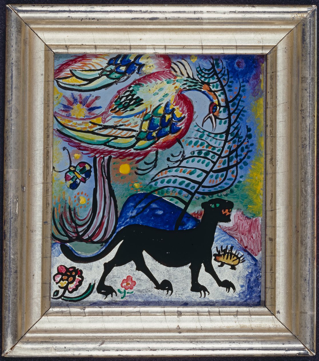 Fantastyczny ptak i czarna pantera autorstwa Wassily Kandinsky