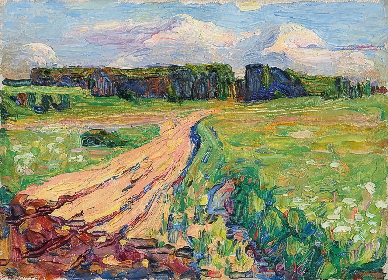 Planegg I. Krajobraz w pobliżu Monachium. Około 1901 r. autorstwa Wassily Kandinsky