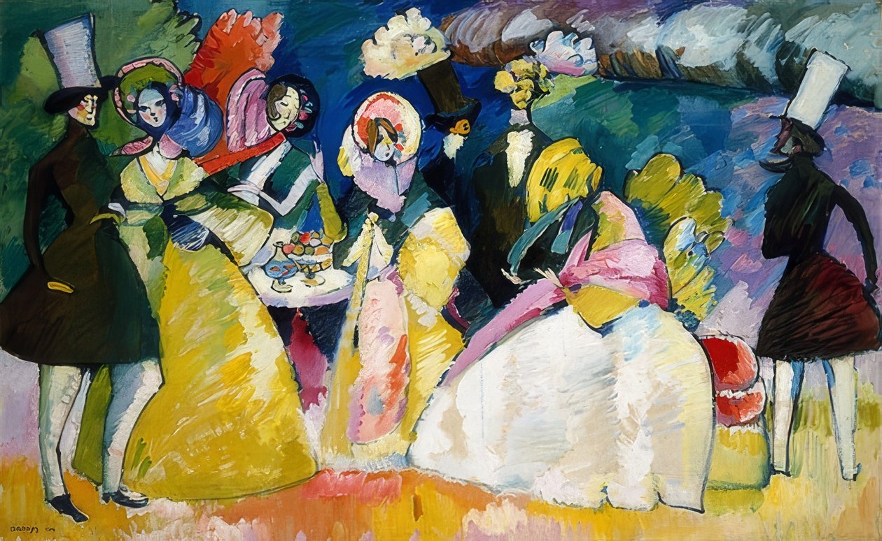 Społeczeństwo krynoliny. 1909 autorstwa Wassily Kandinsky