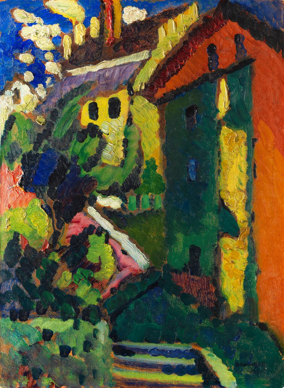 Schody do zamku Murnau, 1909 r. autorstwa Wassily Kandinsky