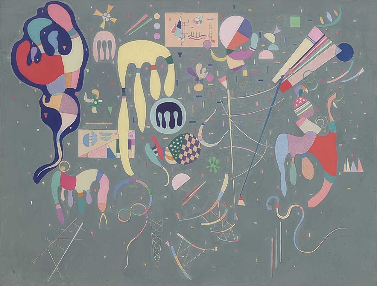 Różne akcje (Actions variées). 1941 autorstwa Wassily Kandinsky