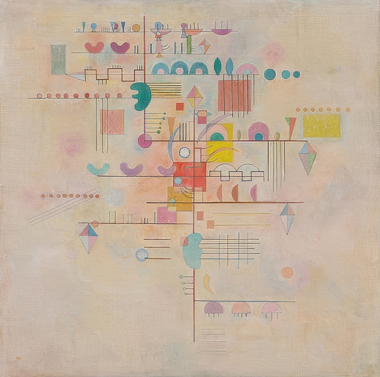 Zarter Aufstieg (Wdzięczna wspinaczka). 1934 autorstwa Wassily Kandinsky