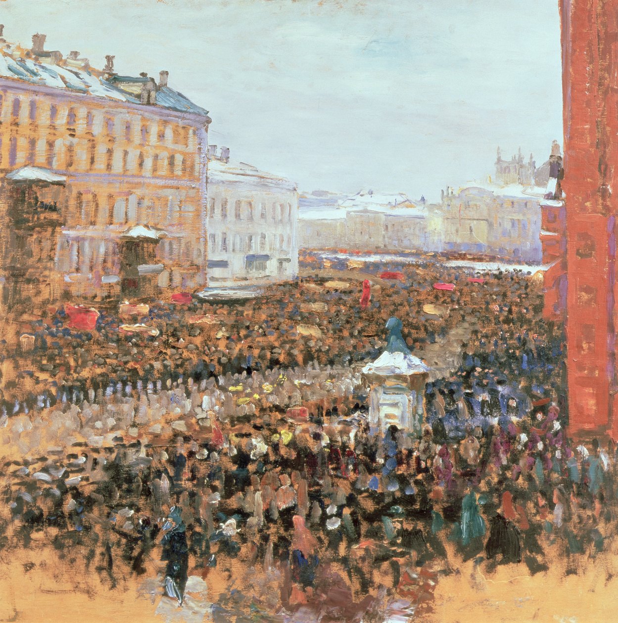 Masowa demonstracja w Moskwie w 1917 r. autorstwa Wassily Meshkov