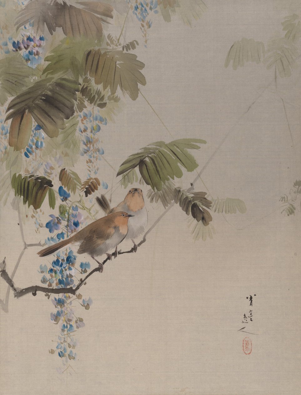 Ptaki i Kwiaty, ca. 1887. autorstwa Watanabe Seitei