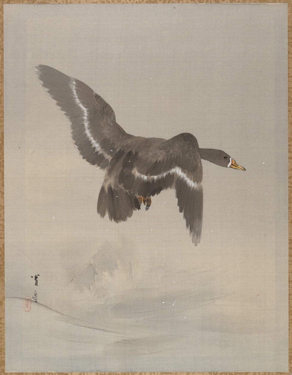 Latająca gęś, ca. 1887. autorstwa Watanabe Seitei