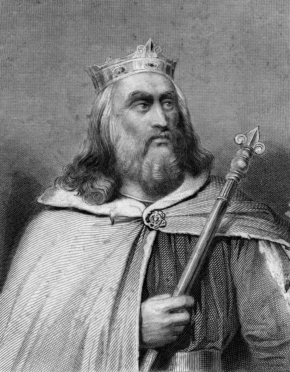 Król Clotaire II Franków, XIX wiek. autorstwa Weber