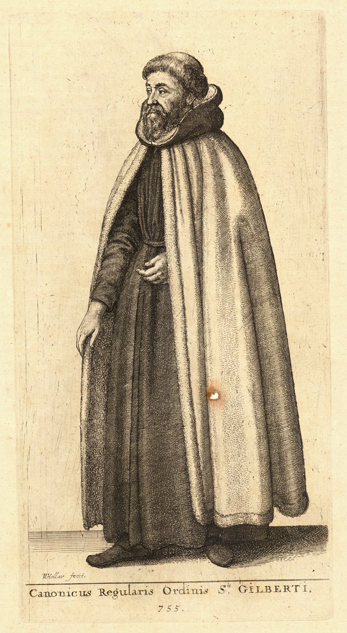 Canonicus Ordinis Sti. Gilberti autorstwa Wenceslaus Hollar