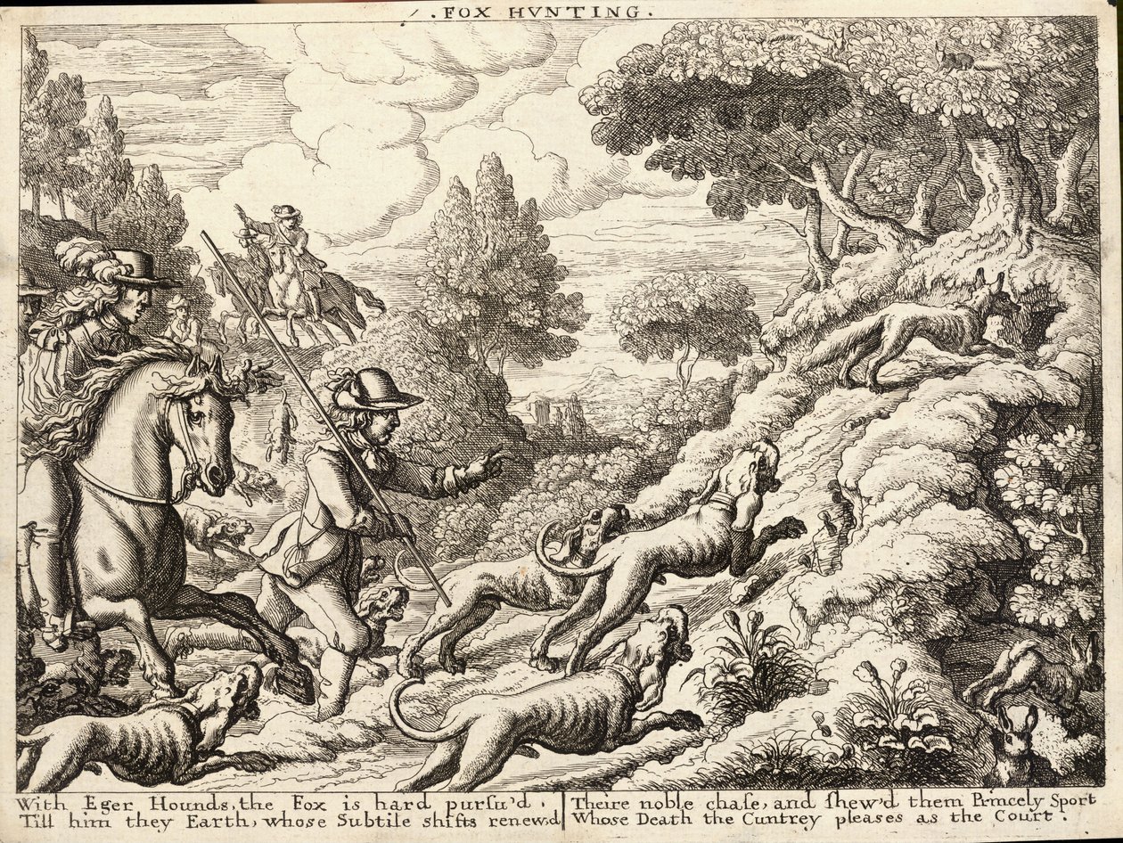 Polowanie na lisa autorstwa Wenceslaus Hollar