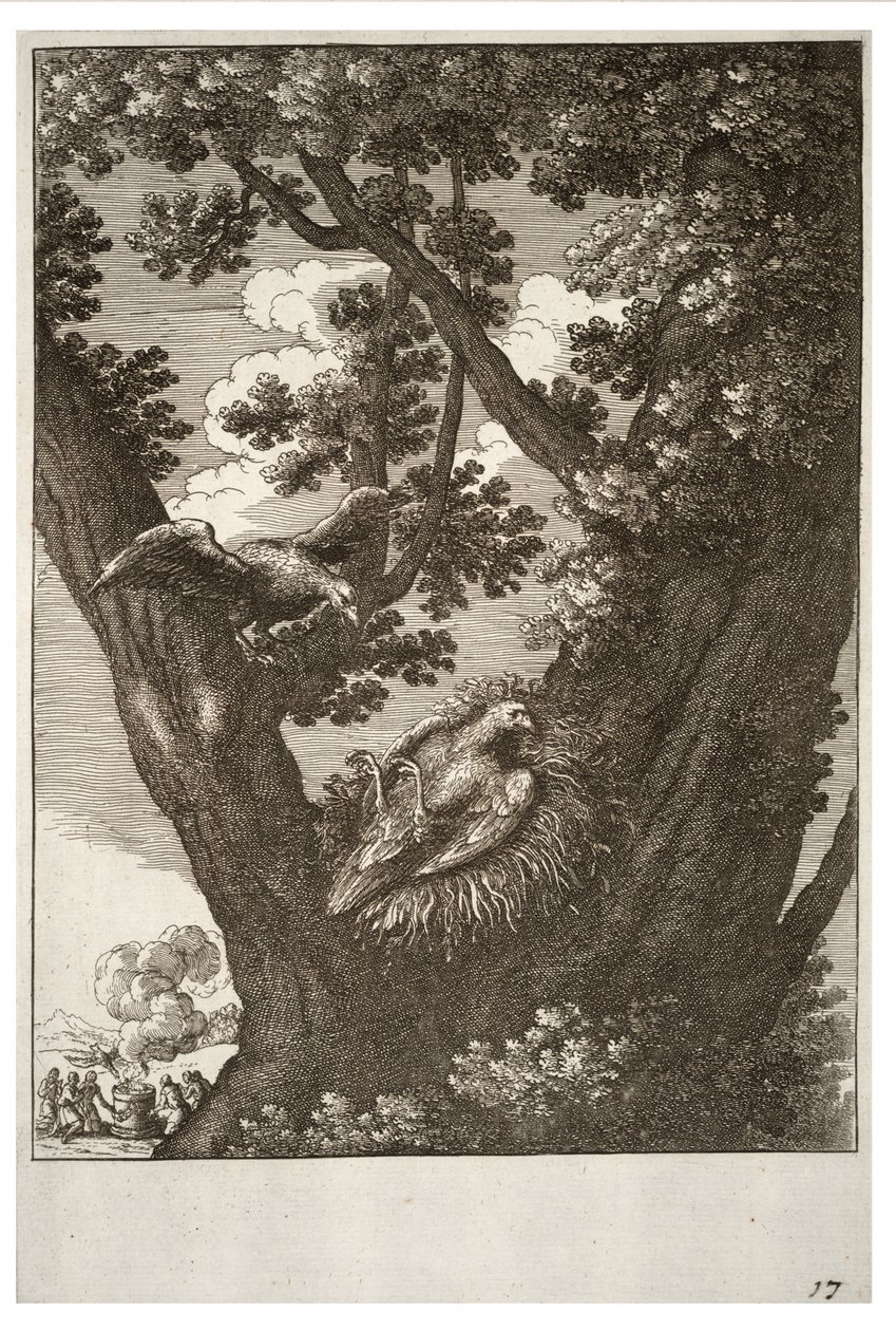 Chory latawiec i jego matka autorstwa Wenceslaus Hollar