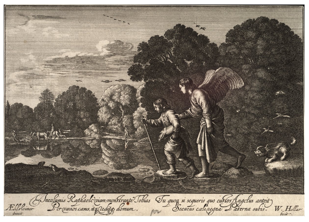 Tobiasz i Anioł. Stan 3 autorstwa Wenceslaus Hollar