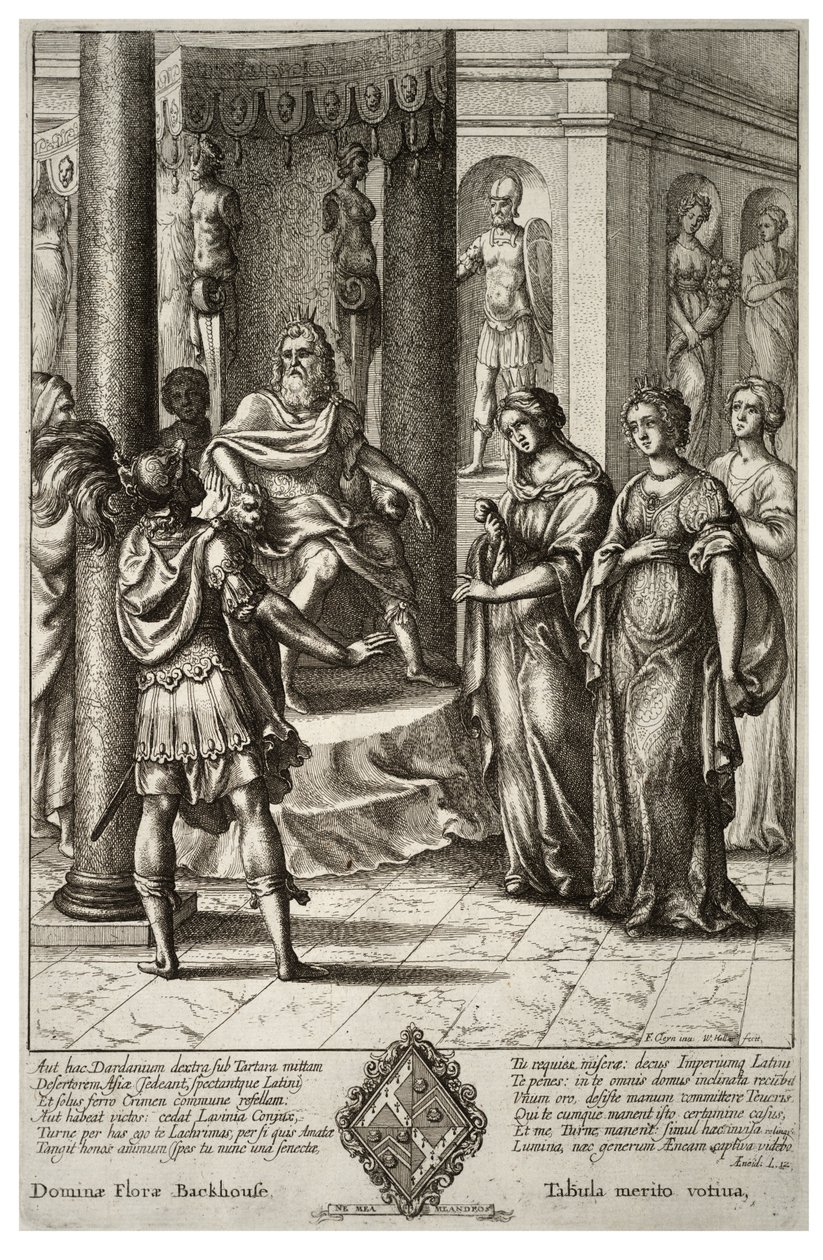 Turnus przed Latinusem. Stan 2 autorstwa Wenceslaus Hollar