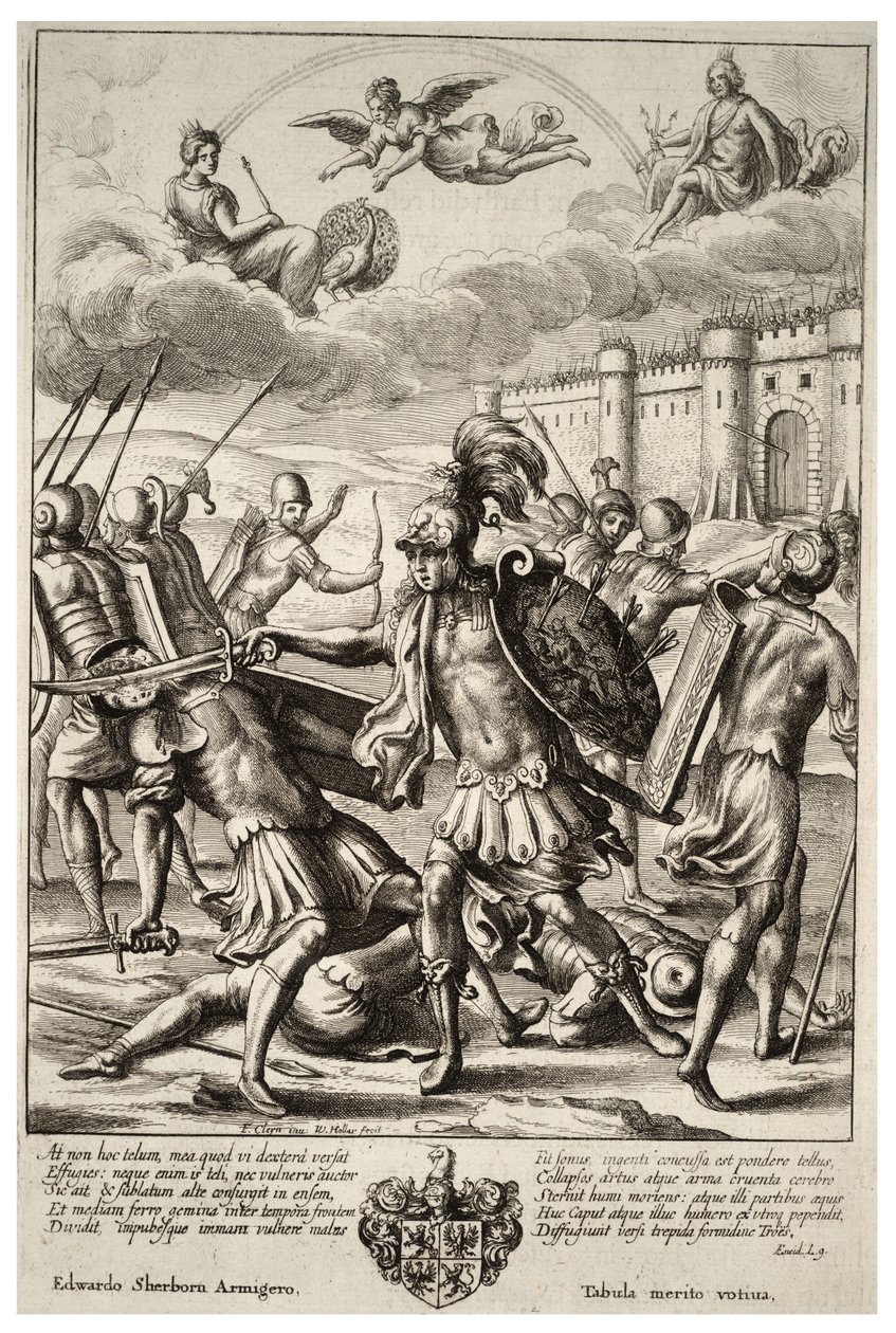 Turnus zabija Pandarusa. Stan 2 autorstwa Wenceslaus Hollar