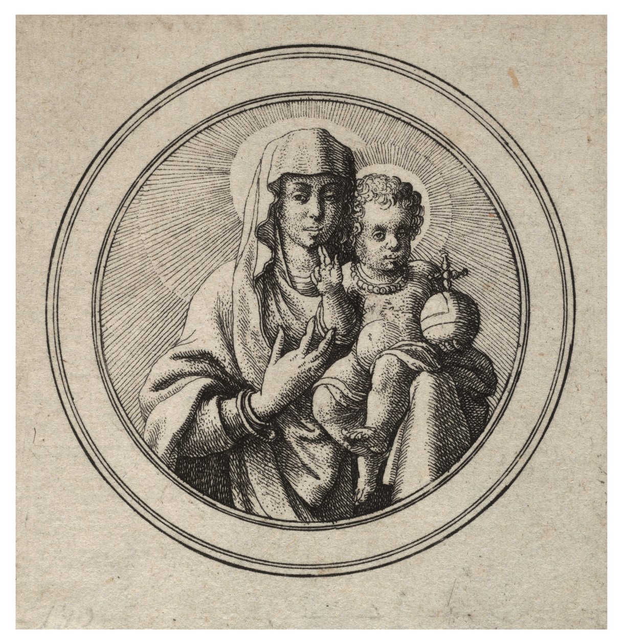 Dziewica i dziecko autorstwa Wenceslaus Hollar