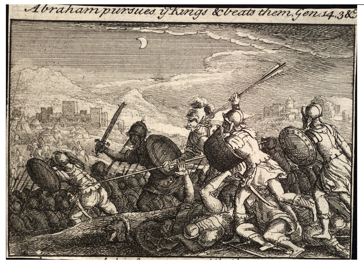 Abraham walczy z królami. Stan 2 autorstwa Wenceslaus Hollar