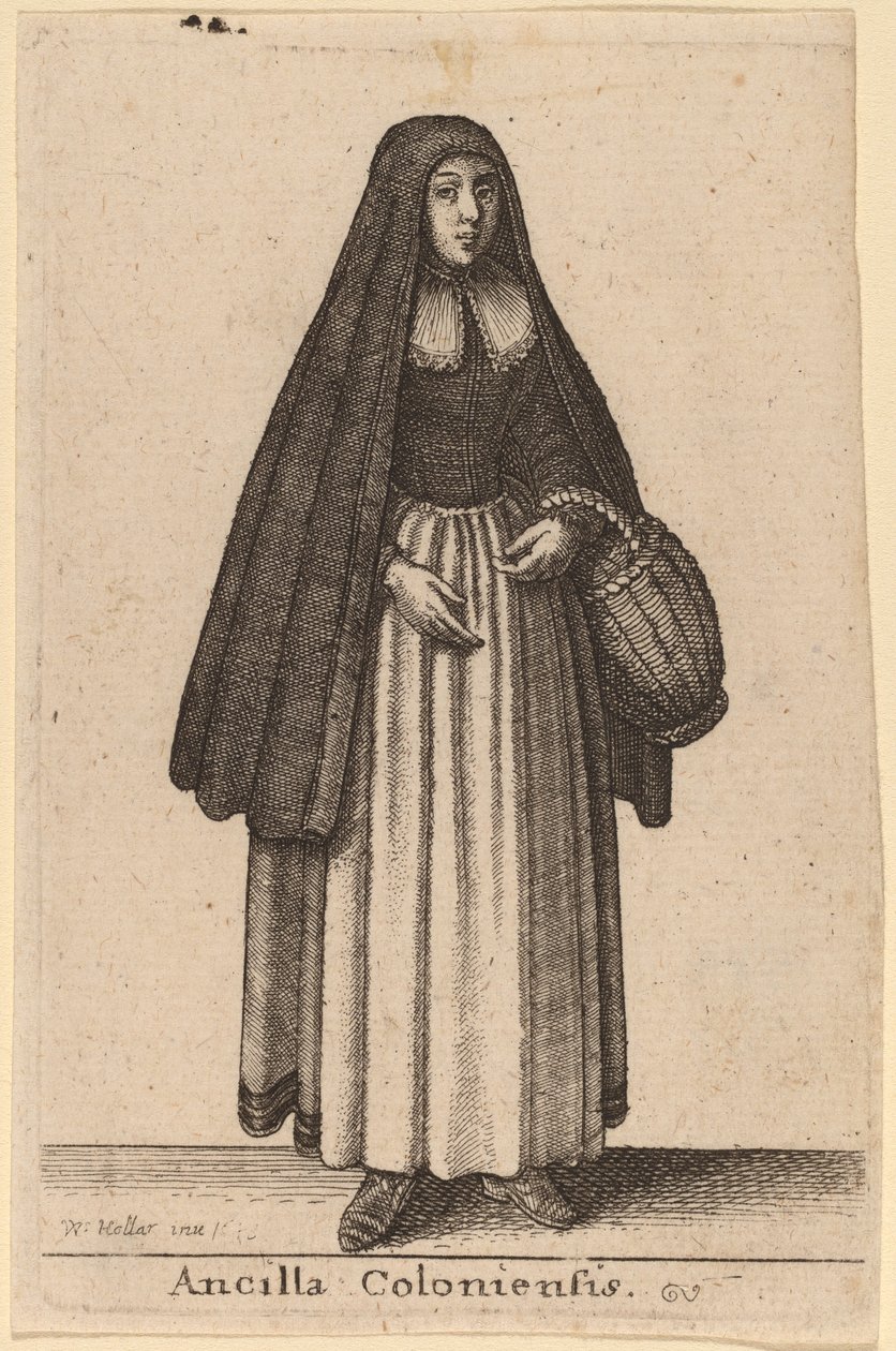 Pokojówka z Kolonii autorstwa Wenceslaus Hollar