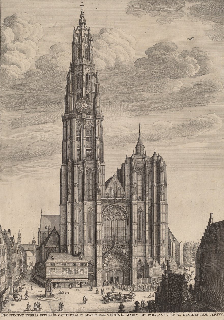 Katedra w Antwerpii, 1649. autorstwa Wenceslaus Hollar