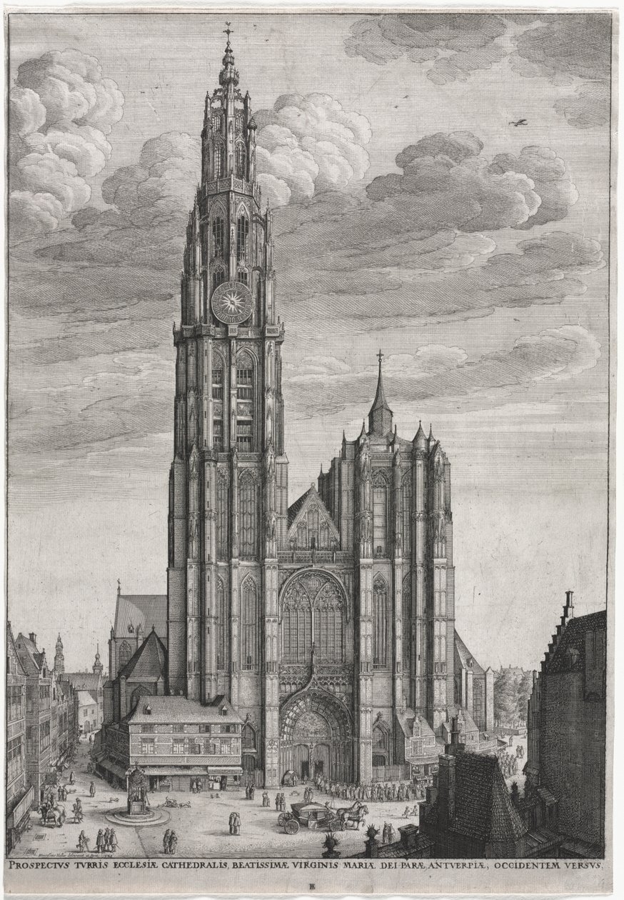Katedra w Antwerpii, 1649. autorstwa Wenceslaus Hollar