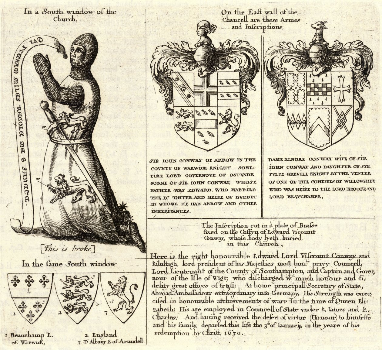 Strzałka (witraż). Stan 2 autorstwa Wenceslaus Hollar