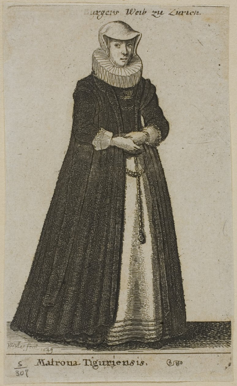 Żona mieszczanina z Zurychu autorstwa Wenceslaus Hollar
