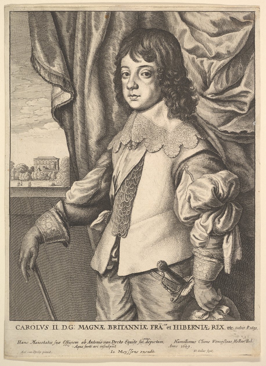 Karol II, 1649. autorstwa Wenceslaus Hollar