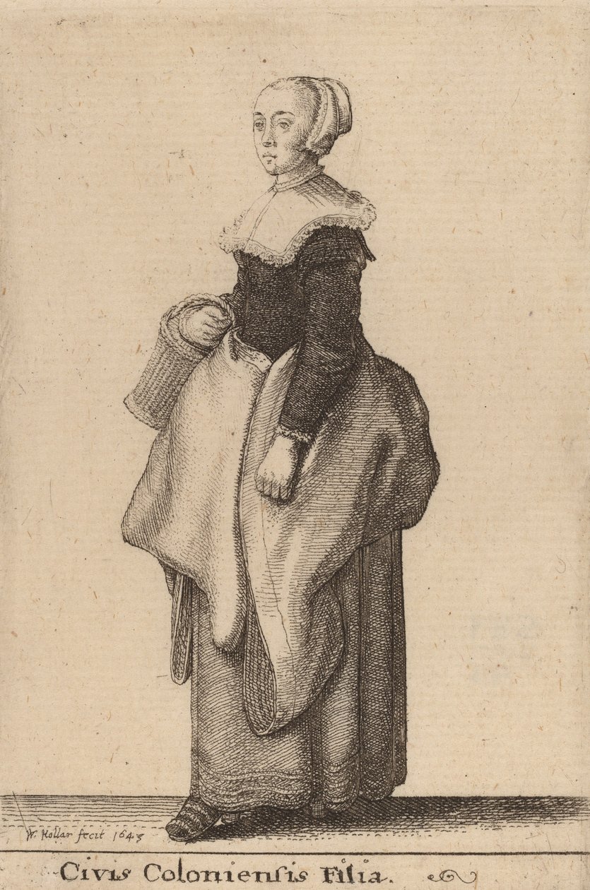 Obywatel Córka Kolonii, 1643. autorstwa Wenceslaus Hollar