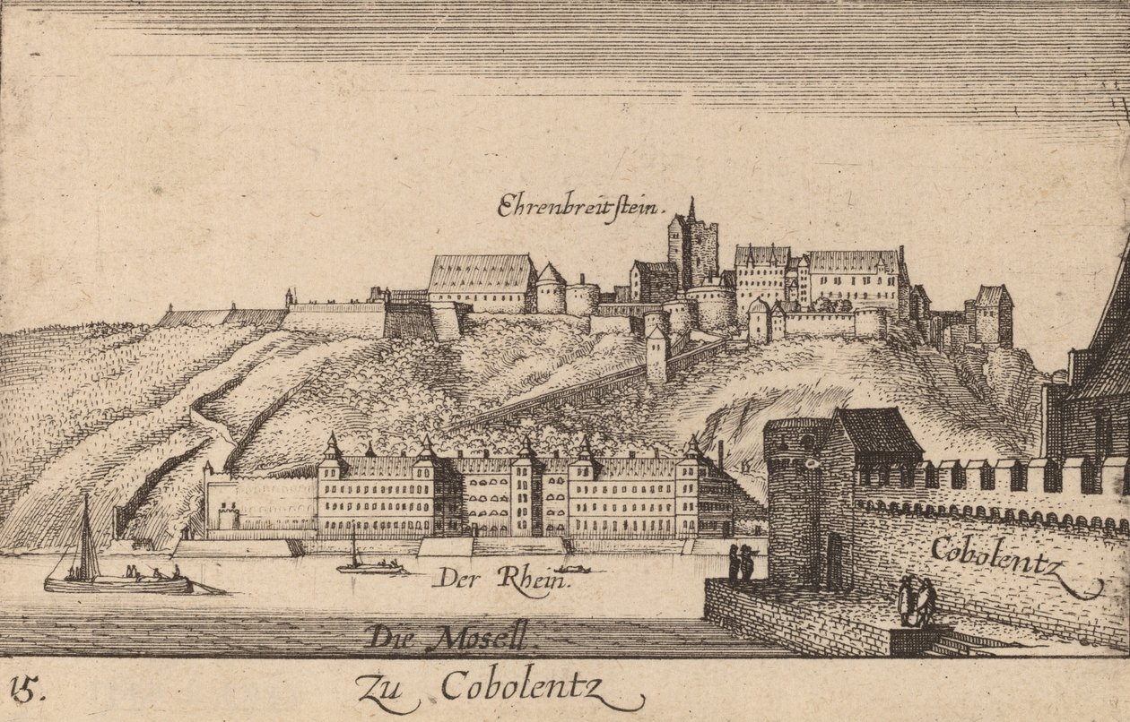 Koblencja, 1635. autorstwa Wenceslaus Hollar