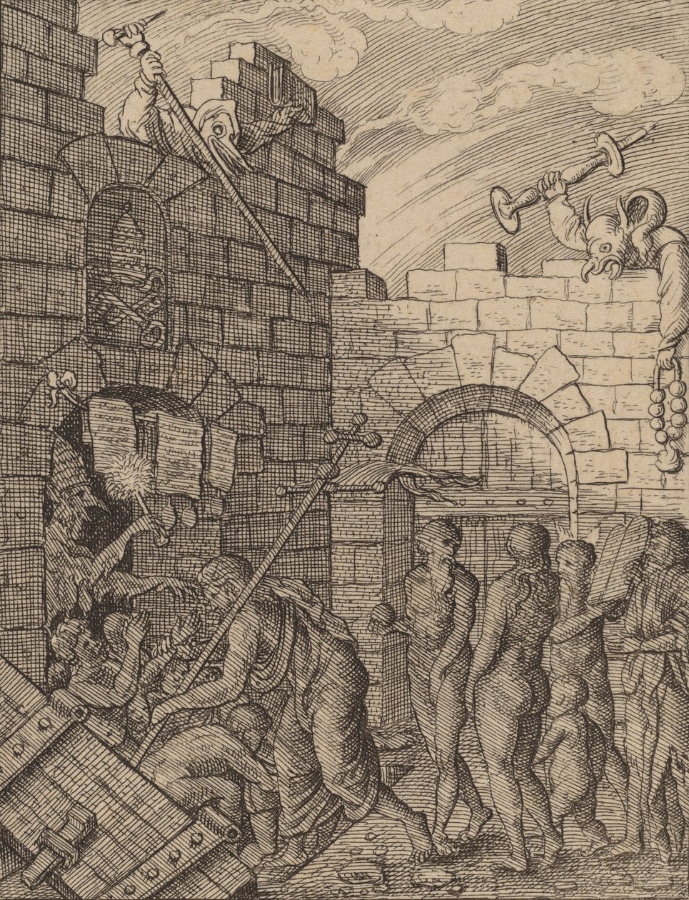 Zejście do piekła. autorstwa Wenceslaus Hollar