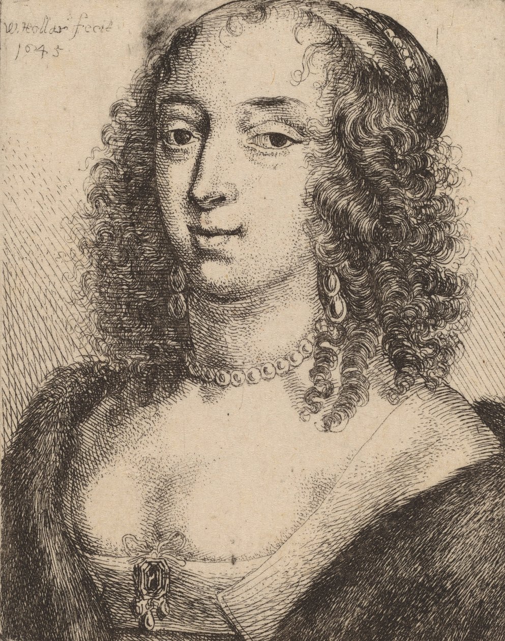 Księżna Lennox, 1645. autorstwa Wenceslaus Hollar