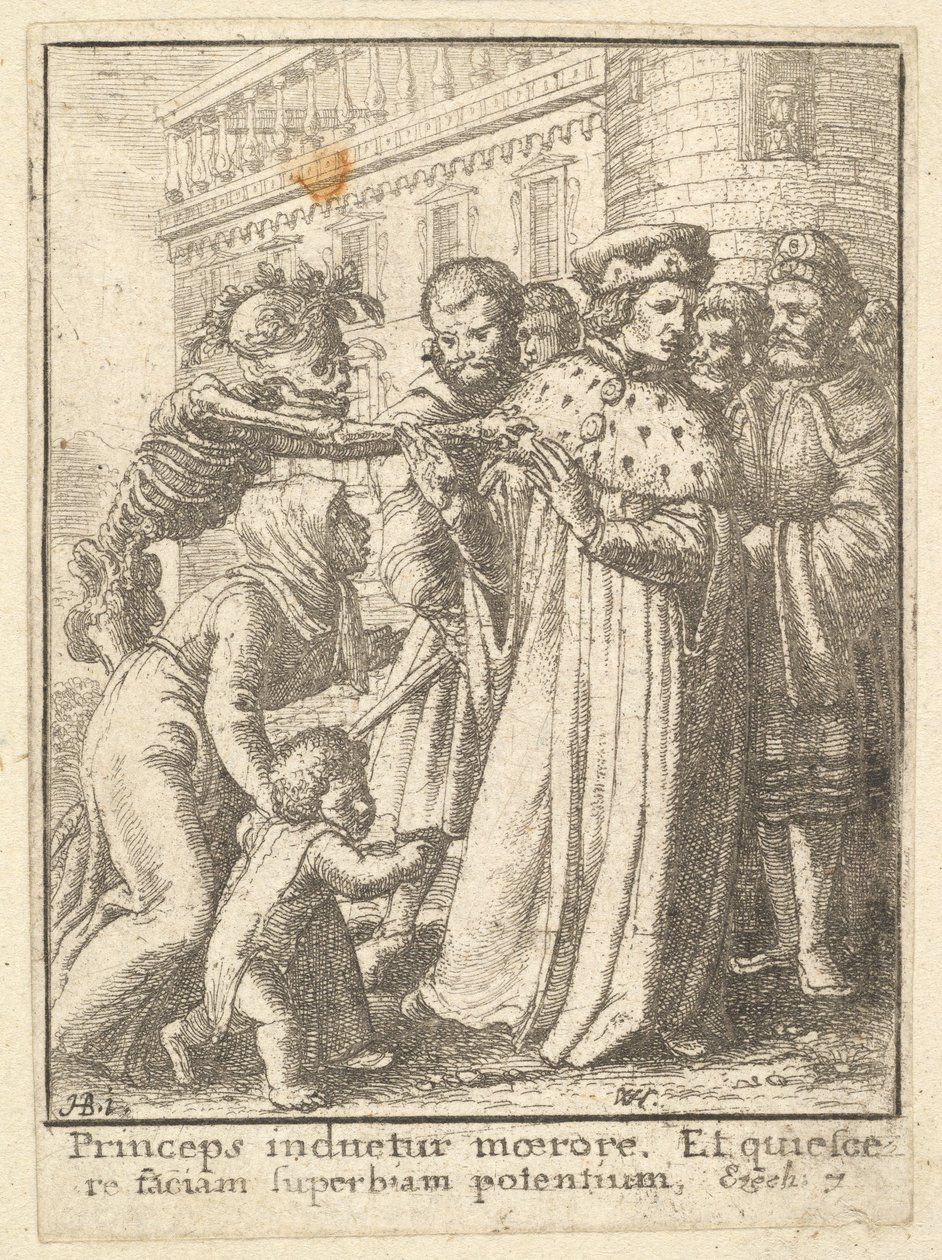Książę, z Tańca Śmierci, 1651. autorstwa Wenceslaus Hollar