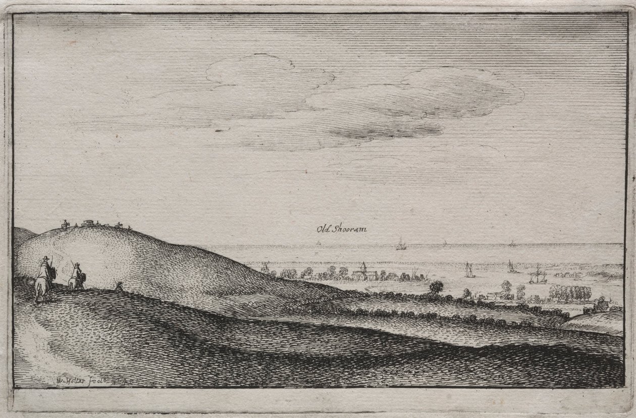Widoki angielskie: Old Shoreham, 1645. autorstwa Wenceslaus Hollar