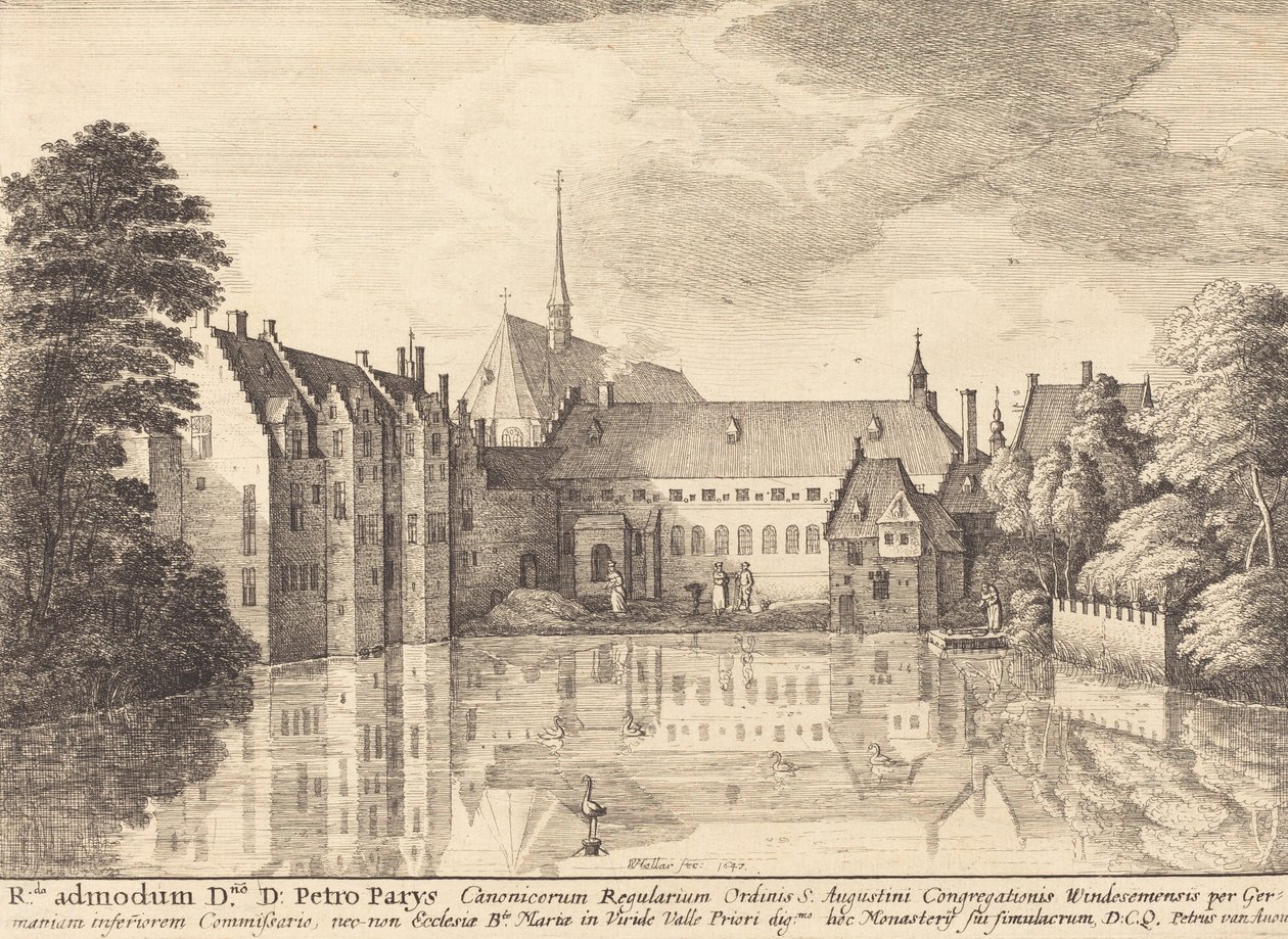 Opactwo Groenendael, 1647. autorstwa Wenceslaus Hollar
