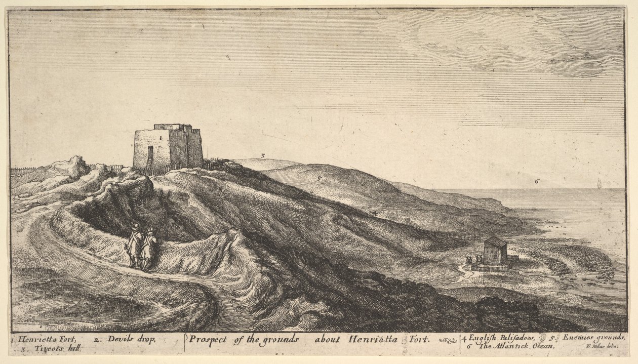 Fort Henrietty, ca. 1670. autorstwa Wenceslaus Hollar