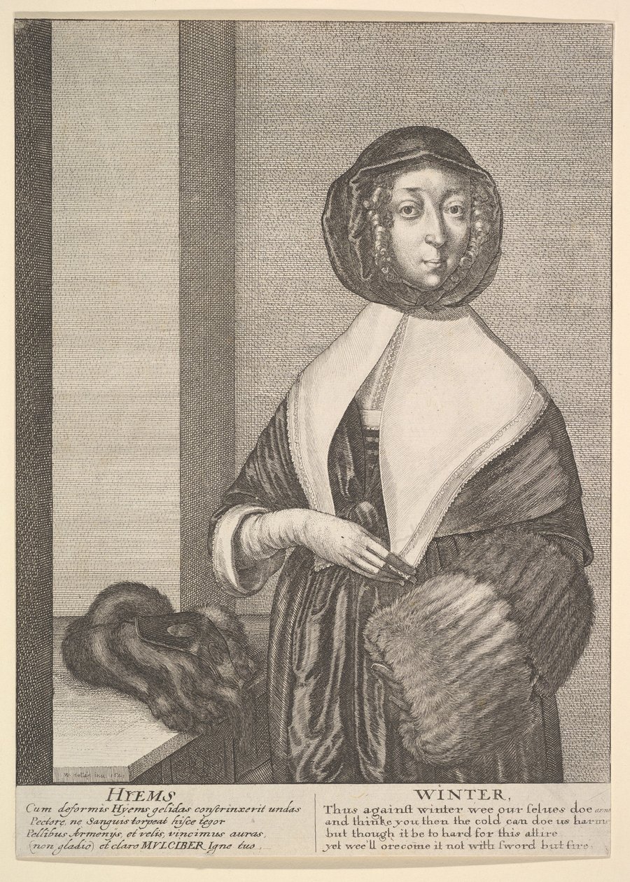 Hyems - Zima Trzy czwarte sezonów, 1641. autorstwa Wenceslaus Hollar