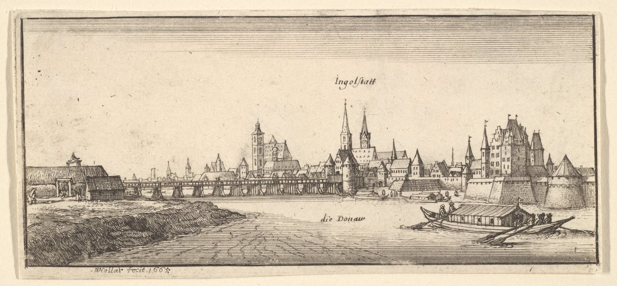 Ingolstadt, 1665. autorstwa Wenceslaus Hollar